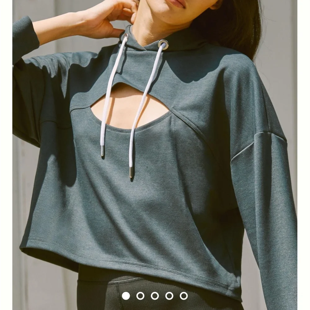 NWT Cropped Cut-out Hoodie - Picture 1 of 2